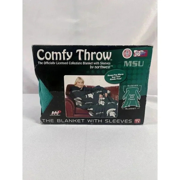 Northwest NCAA Michigan State Comfy Throw with Sleeves - Picture 1 of 3